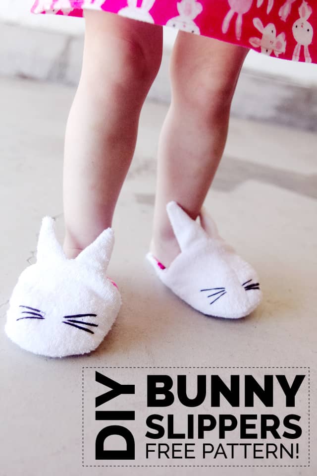 DIY bunny slippers with free pattern download