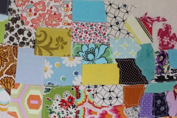 Vintage Scrap Fabric Small Pieces Various Colors Patterns Over 2
