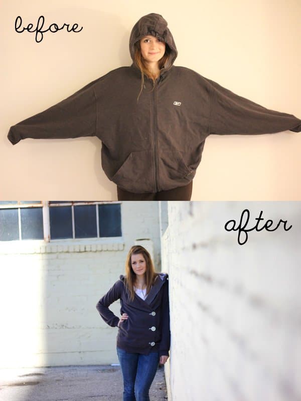 DIY big-to-smaller hoodie | hoodie refashion | how to refashion a hooded sweatshirt | diy hoodie refashion | sewing a hoodie | diy sewing tips || See Kate Sew #hoodierefashion #sewingtutorial #sewingtips