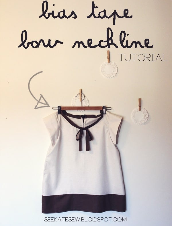 bias tape bow neckline tutorial see kate sew