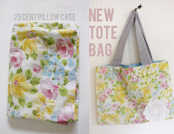 DIY: No-Sew Tote Bag From A Pillowcase