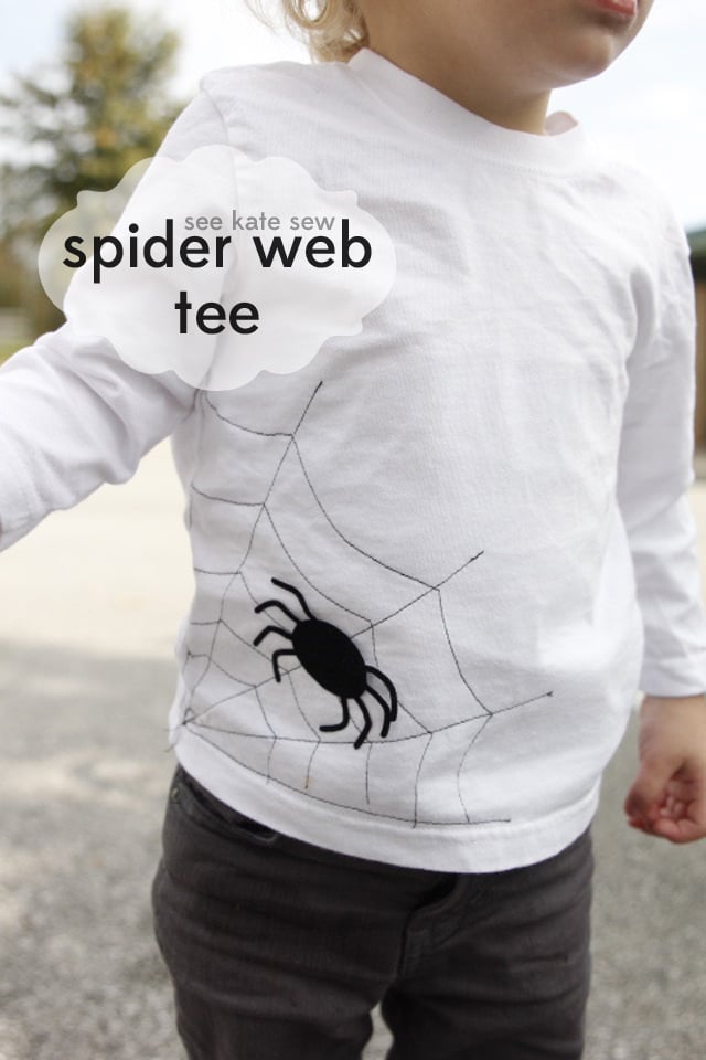 Spider Web Tee | DIY Halloween Shirt | DIY Halloween Tee | DIY Kids Tee | DIY Kids Clothes | DIY Halloween Clothes || See Kate Sew #diyhalloween #diyhalloweentee #spiderwebtee #diykidsshirt #seekatesew