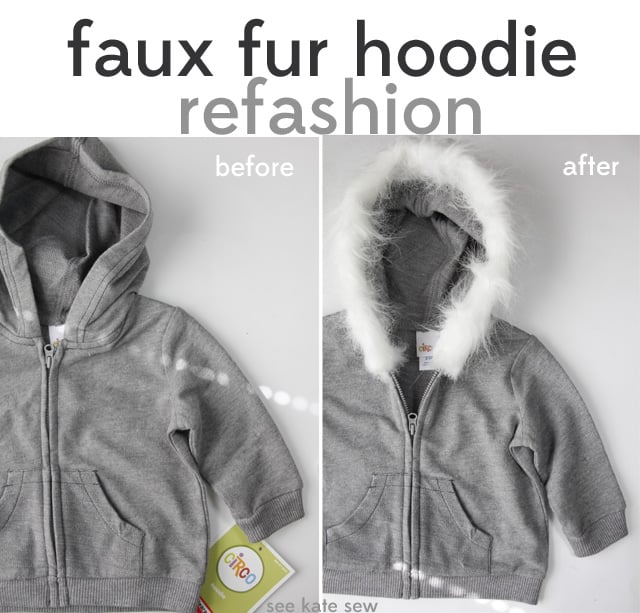 Faux fur with on sale hoodie