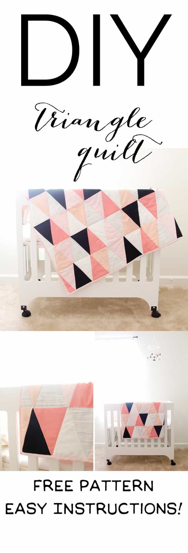 modern ombre + b/w triangle quilt tutorial + pattern | how to make a triangle quilt | handmade quilt | free quilt tutorial | baby quilt tutorial | baby quilt patterns || see kate sew #babyquilt #sewingtutorial #diyquilt #seekatesew