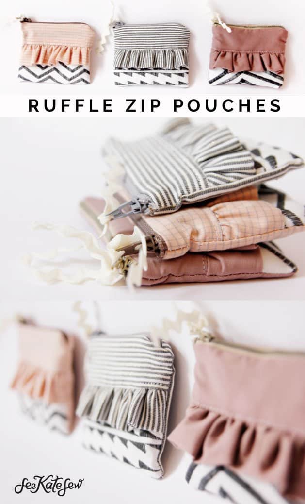 Ruffle Zip Pouches - See Kate Sew