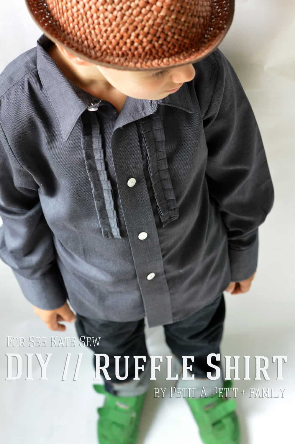 DIY ruffle shirt tutorial for BOYS! | kids clothing tutorials | sewing kids clothes | diy kids clothing | diy clothing for kids | sewing tutorials and tips | free sewing tutorials | sewing patterns for kids clothing || See Kate Sew