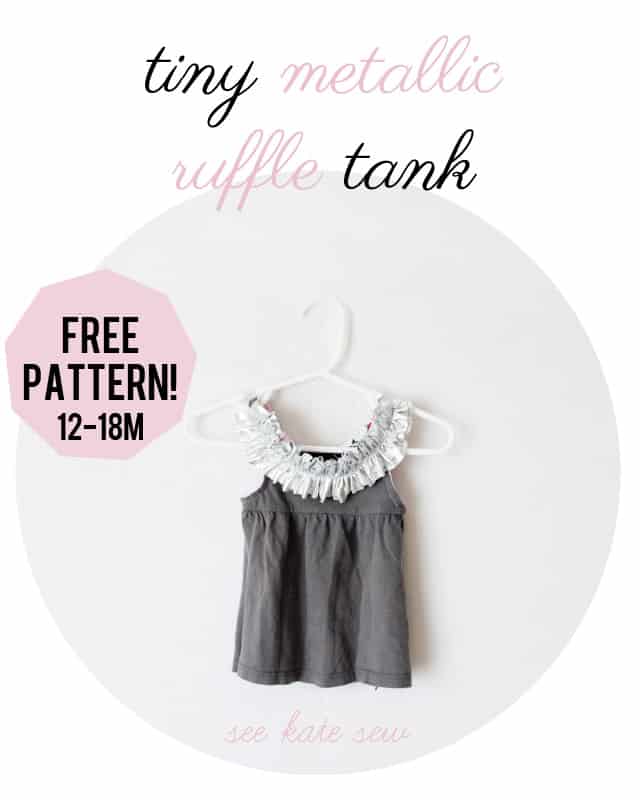 metallic silver ruffle tank tutorial - see kate sew