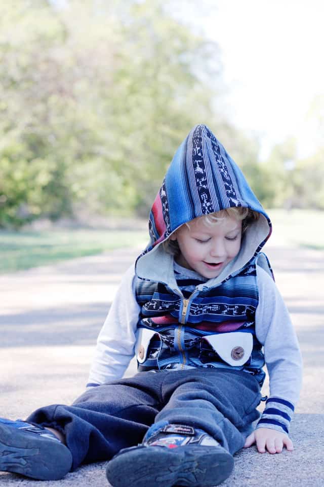 aztec hooded vest