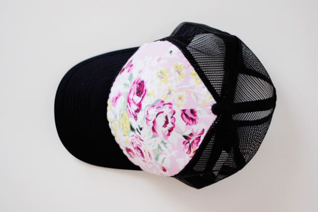 DIY floral trucker hat