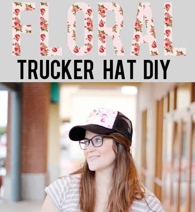 floral trucker hat diy | Add fabric to a trucker hat 