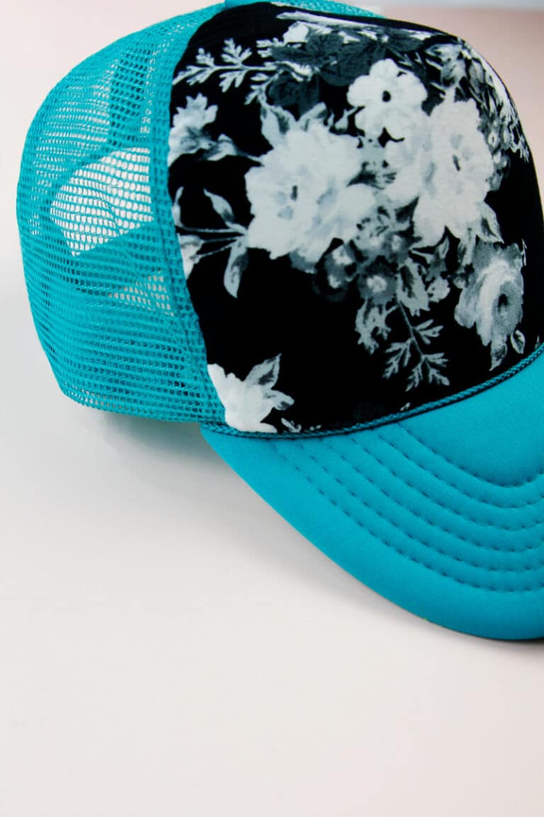 floral trucker hat DIY - custom hat template - see kate sew