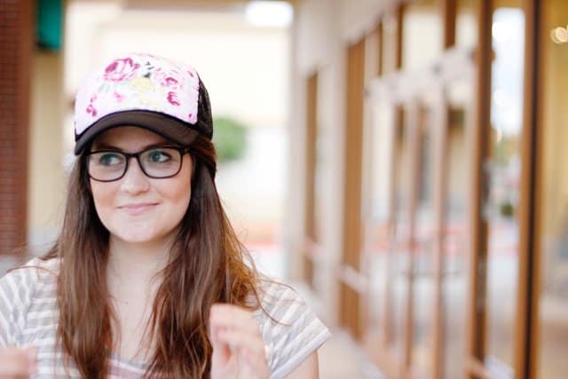 DIY floral trucker hat