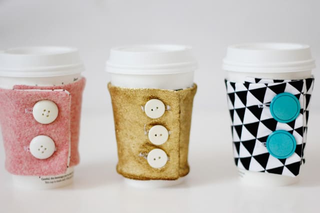 Coffee Cup Cozy, Take Out Cups, Homemade Cloth Cozy Cup Holder