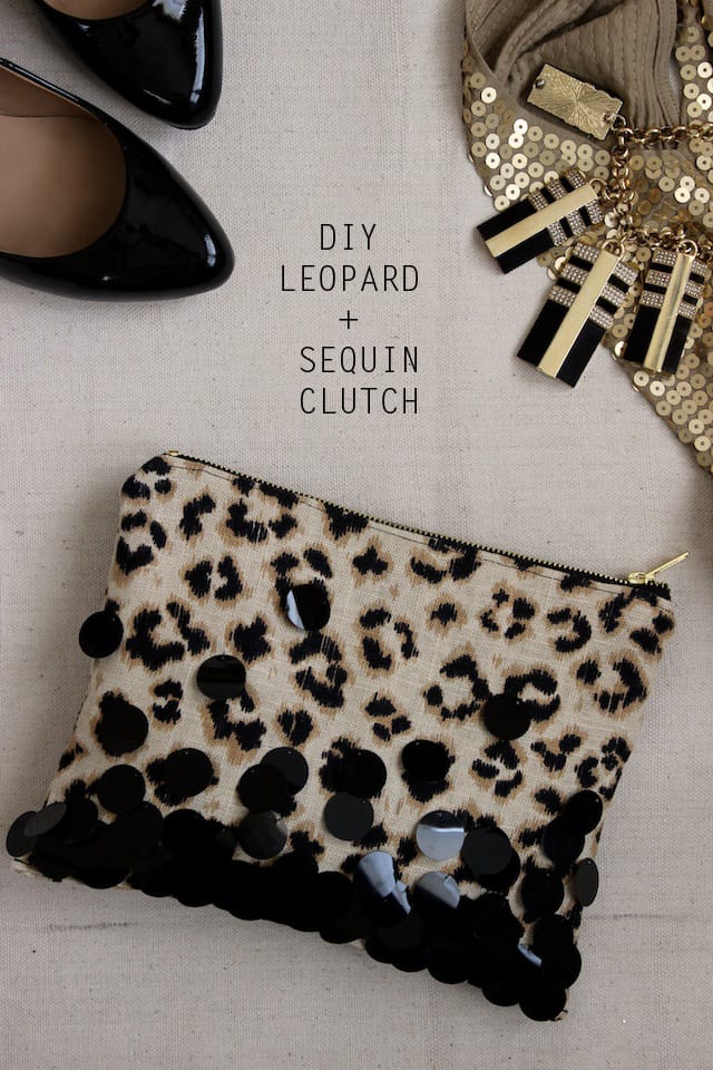 DIY LEOPARD + SEQUIN CLUTCH