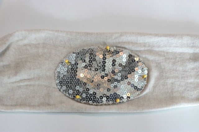 DIY Sequin Elbow Patch Sweater