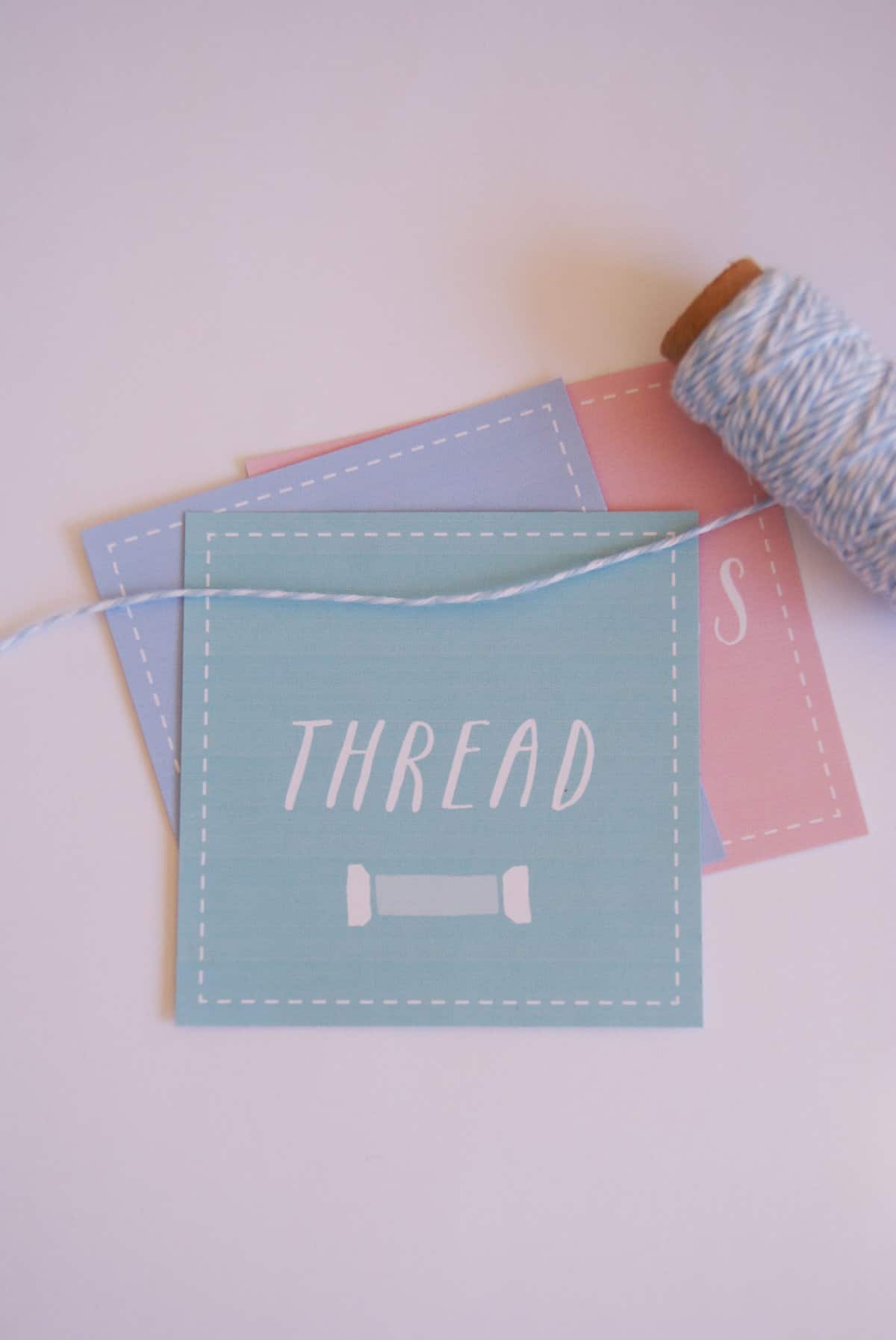 cute labels for sewing room + free printables