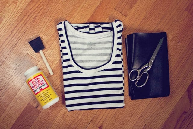 DIY faux leather arrow tee