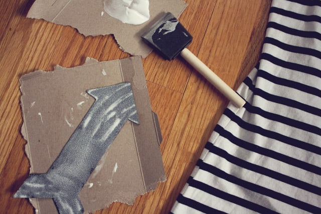 DIY faux leather arrow tee