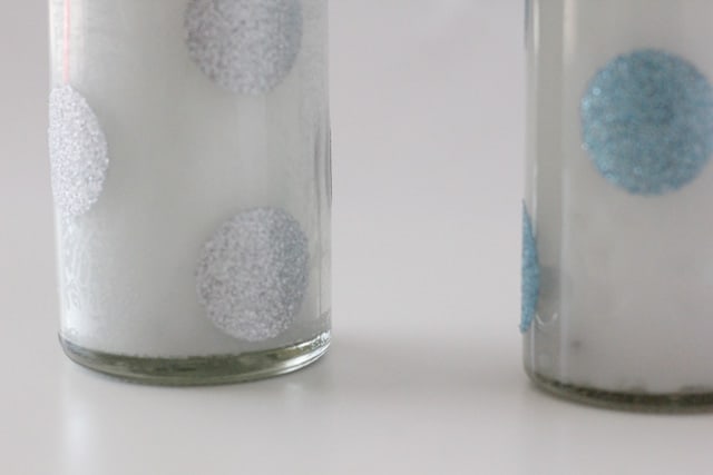 polka dot glitter candles 