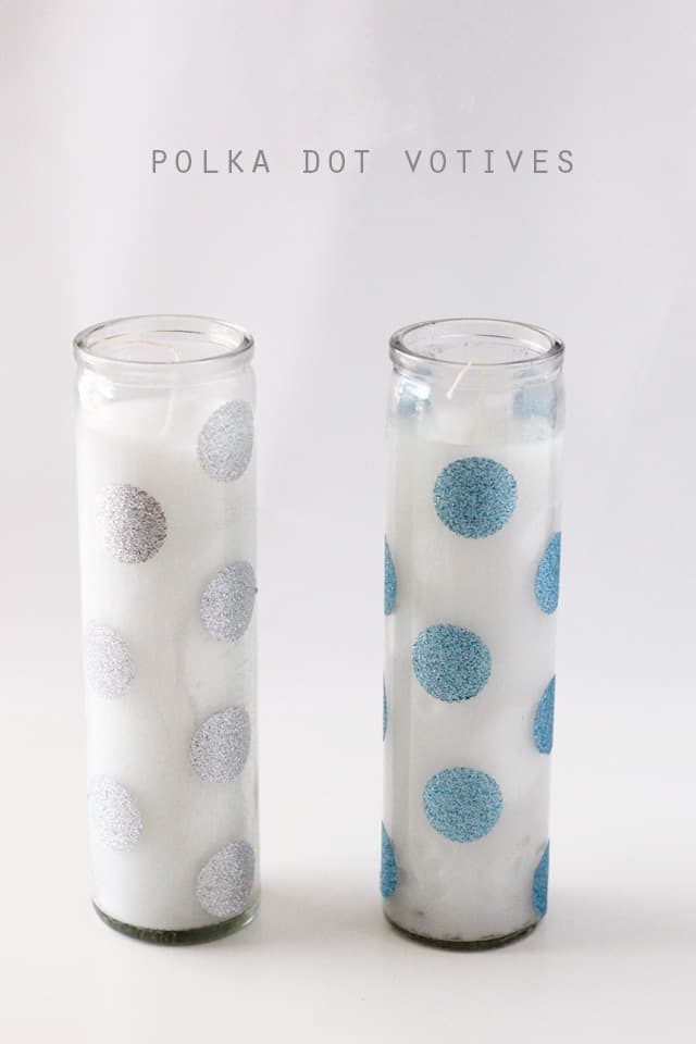 polka dot glitter votives