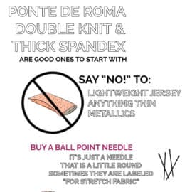 INTRO TO KNITS! This post is great for anyone who is scared of knit fabric! Breaks it down to the very basics! seekatesew.com