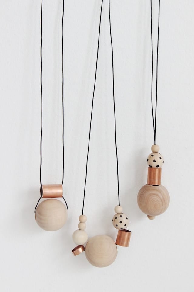 DIY Wood + Copper Necklaces