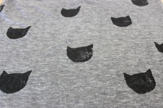 DIY cat stamp tee