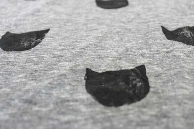 DIY cat stamp tee