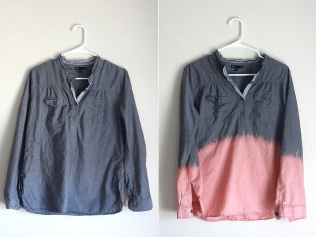 Before + After // Bleach Dipped Chambray Top // seekatesew.com