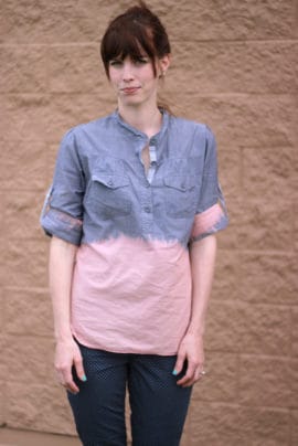 Bleach Dipped Chambray Shirt Tutorial - see kate sew