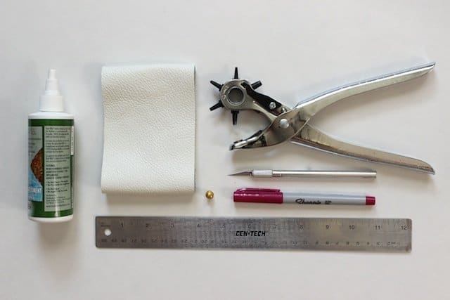 No-Sew Leather Glasses Pouch - Supplies