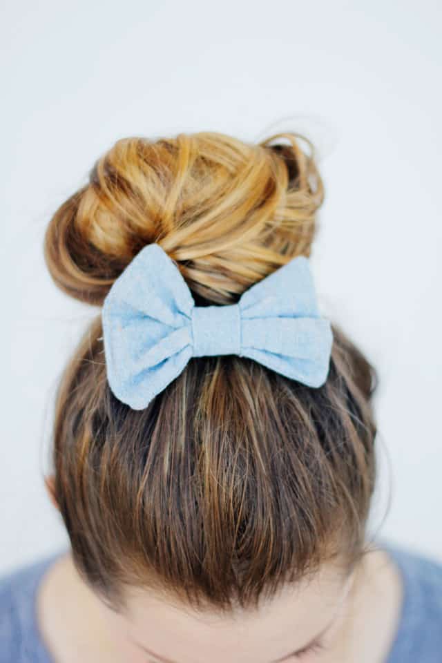 hair bow with metallic thread