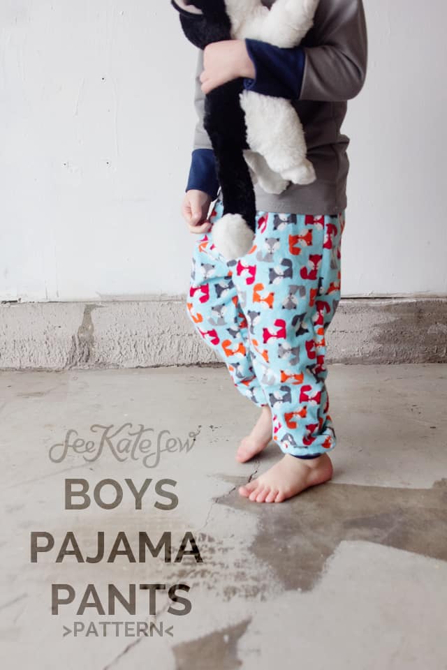 Boys Pajama Pants Sewing Pattern | fox pajama patterns | diy pajama pants | how to sew pajama pants | pajama pants pattern for kids | free pajama pants pattern || See Kate Sew #pajamapantspattern #diysewing #sewingpattern