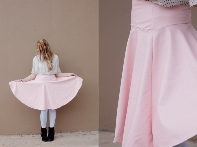 DIY pleather circle skirt pattern