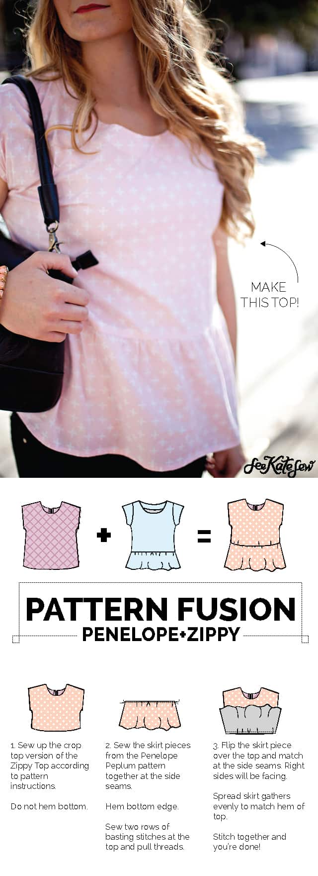 Make this simple DIY top! Just two awesome patterns and 3 simple steps!