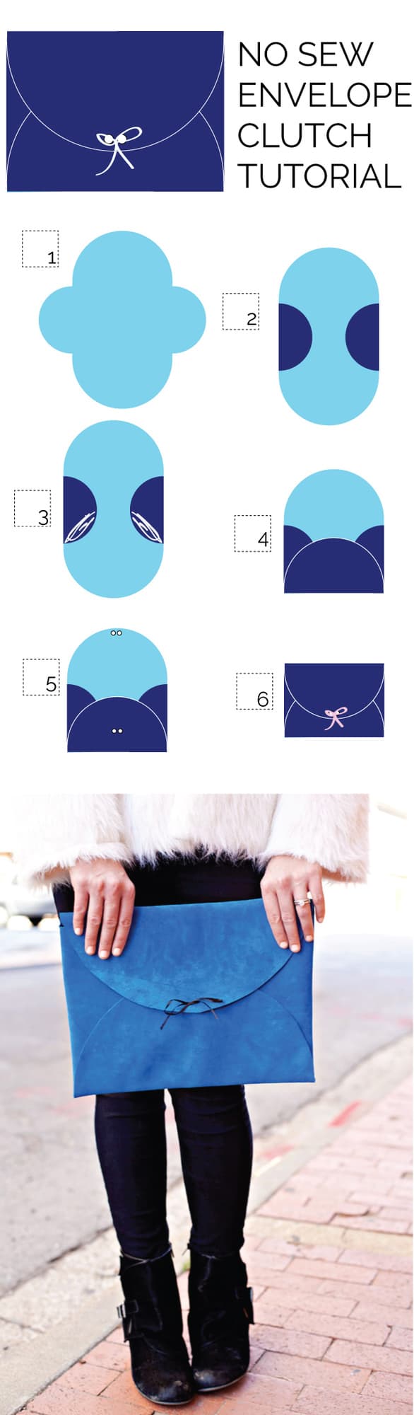 no sew leather clutch tutorial with template
