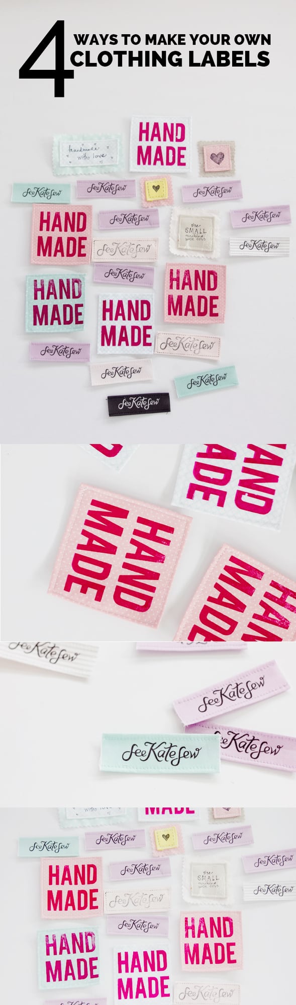 Dritz - Sew In Embroidered Labels - Made W Love