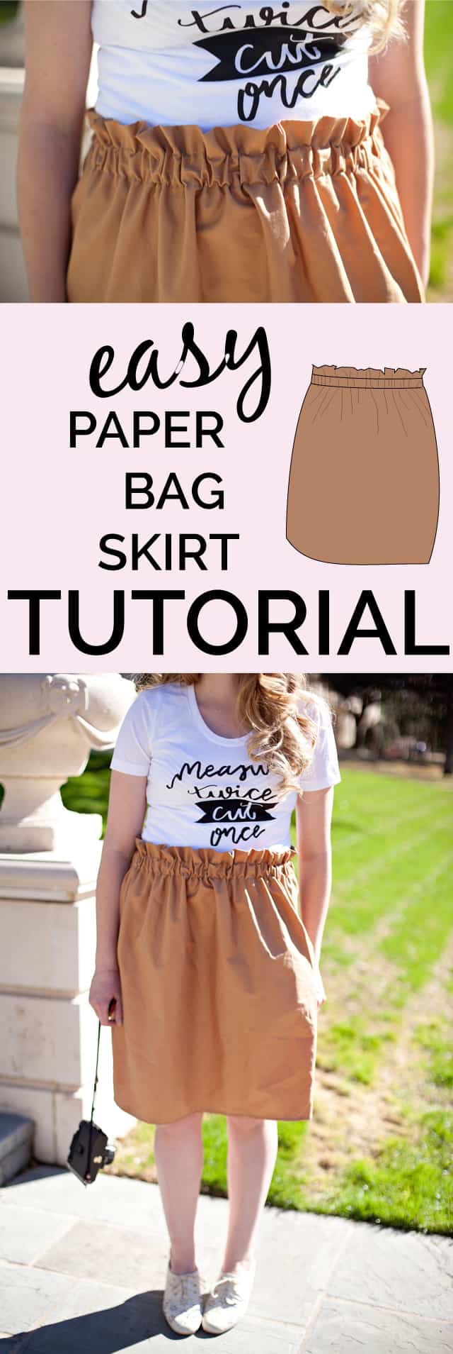 Paper Bag Skirt Tutorial | diy skirt tutorial | how to sew a paper bag skirt | diy clothing tutorial || See Kate Sew #paperbagskirt #diyskirt #sewingtutorial