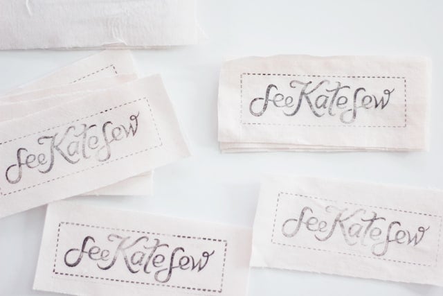 DIY clothing labels with the Melody alphabet - see kate sew