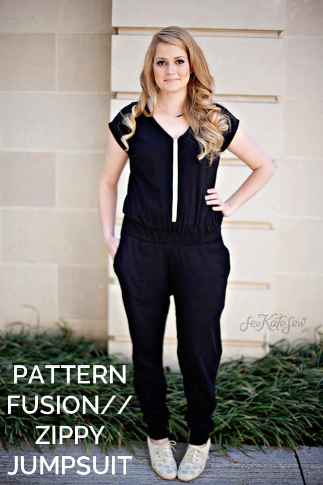 pattern fusion // zippy top turned DIY jumpsuit - see kate sew