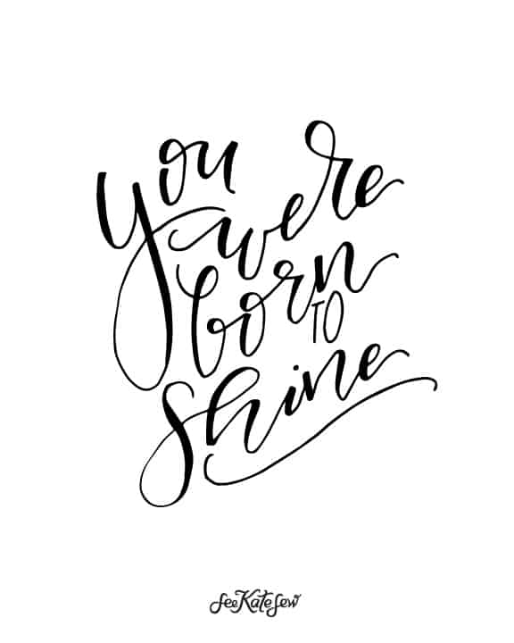 You Were Born to Shine Printable | free nursery decor | nursery printable ideas | free printables | diy nursery decor || See Kate Sew #freeprintable #nurserydecor #diynursery