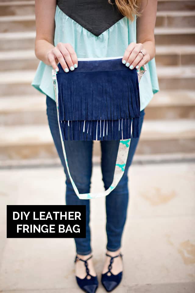 Leather Fringe Bag DIY | diy handbag | diy bag | diy leather bag | fringe accessories | sewing tutorials || See Kate Sew #sewing #sewingtutorial #leatherbag #fringebag