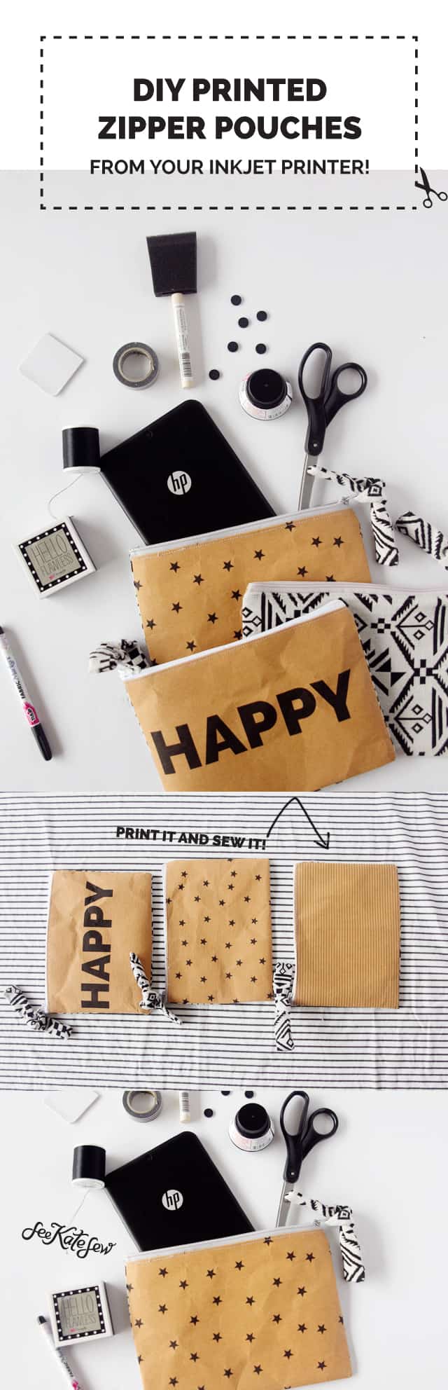 DIY Printed Pouch (from your printer!) | See Kate Sew