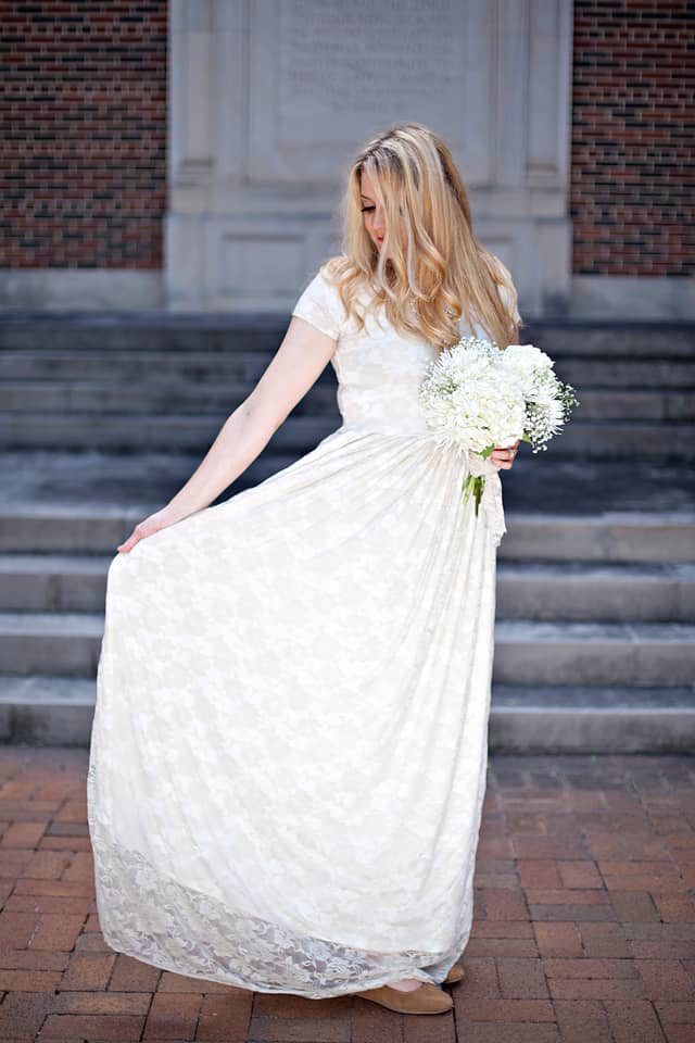 DIY lace wedding dress