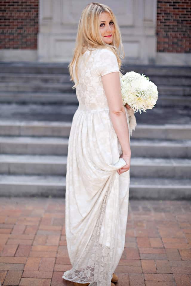 DIY lace wedding dress