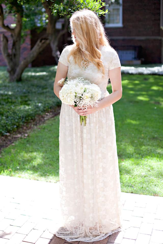 DIY lace wedding dress