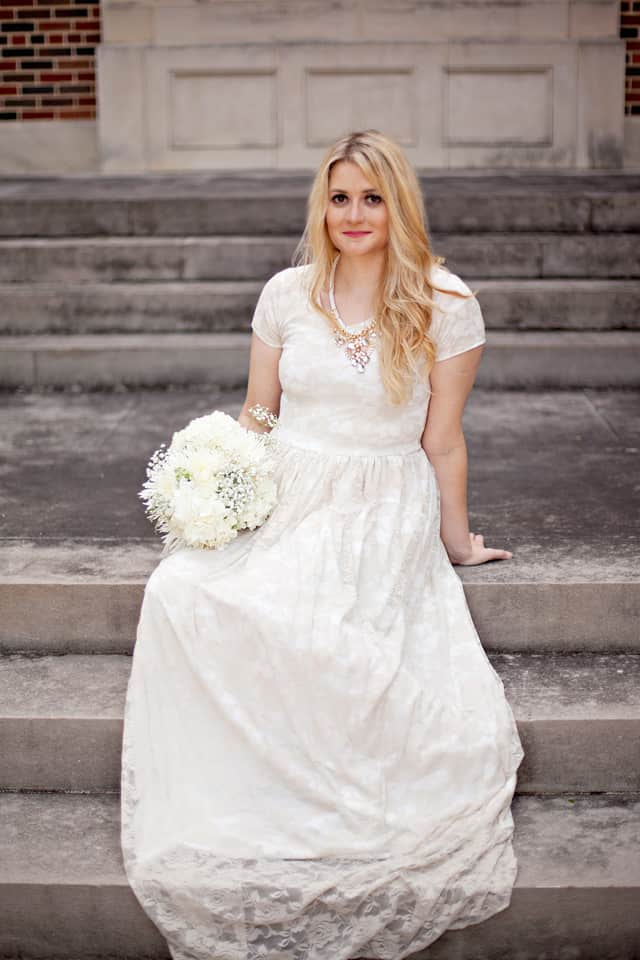 DIY lace wedding dress