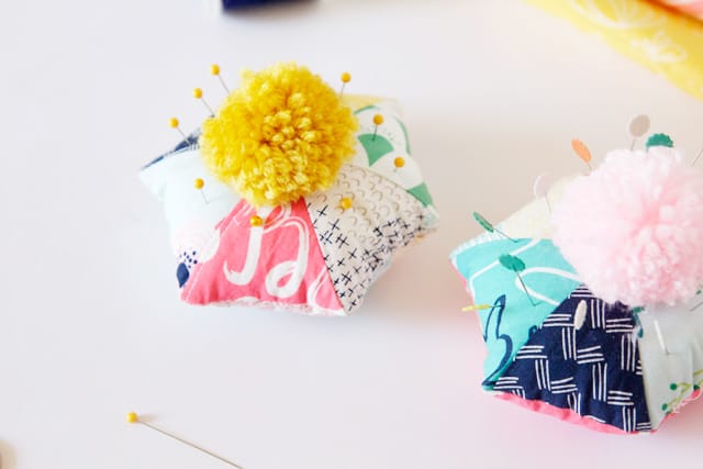 Hexagon Pom Pom Pincushion Tutorial | See Kate Sew