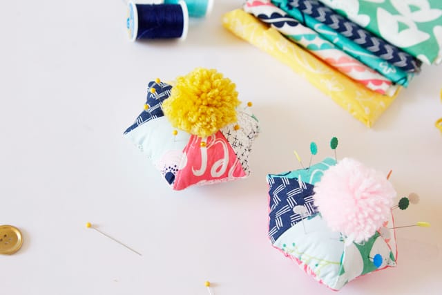 Hexagon Pom Pom Pincushion Tutorial | See Kate Sew