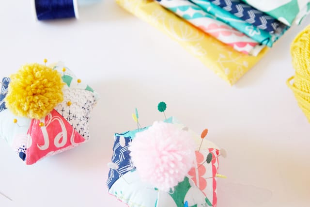 Hexagon Pom Pom Pincushion Tutorial | See Kate Sew